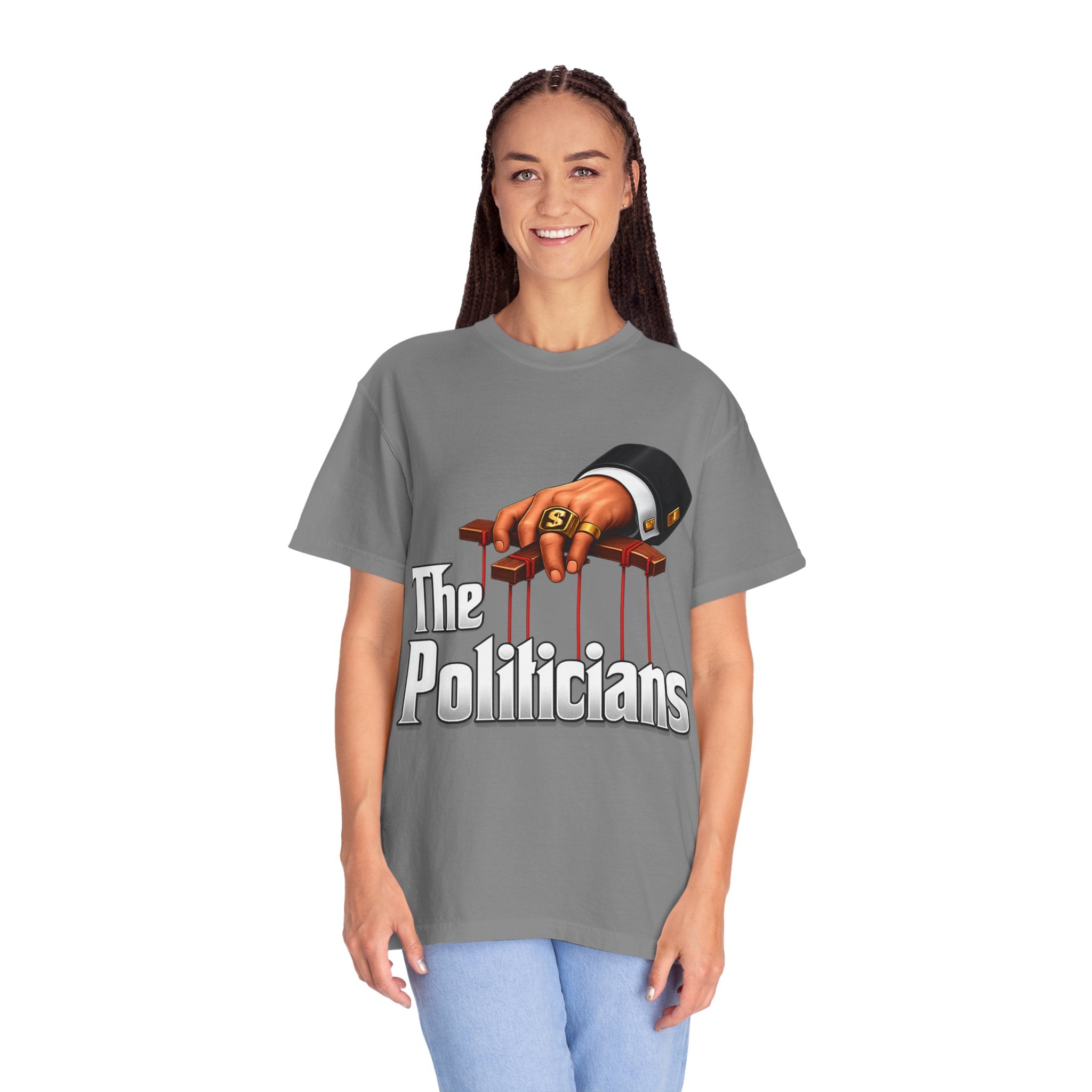The Politicians T-Shirt — Puppet Master Hand & Money Political Satire Tee