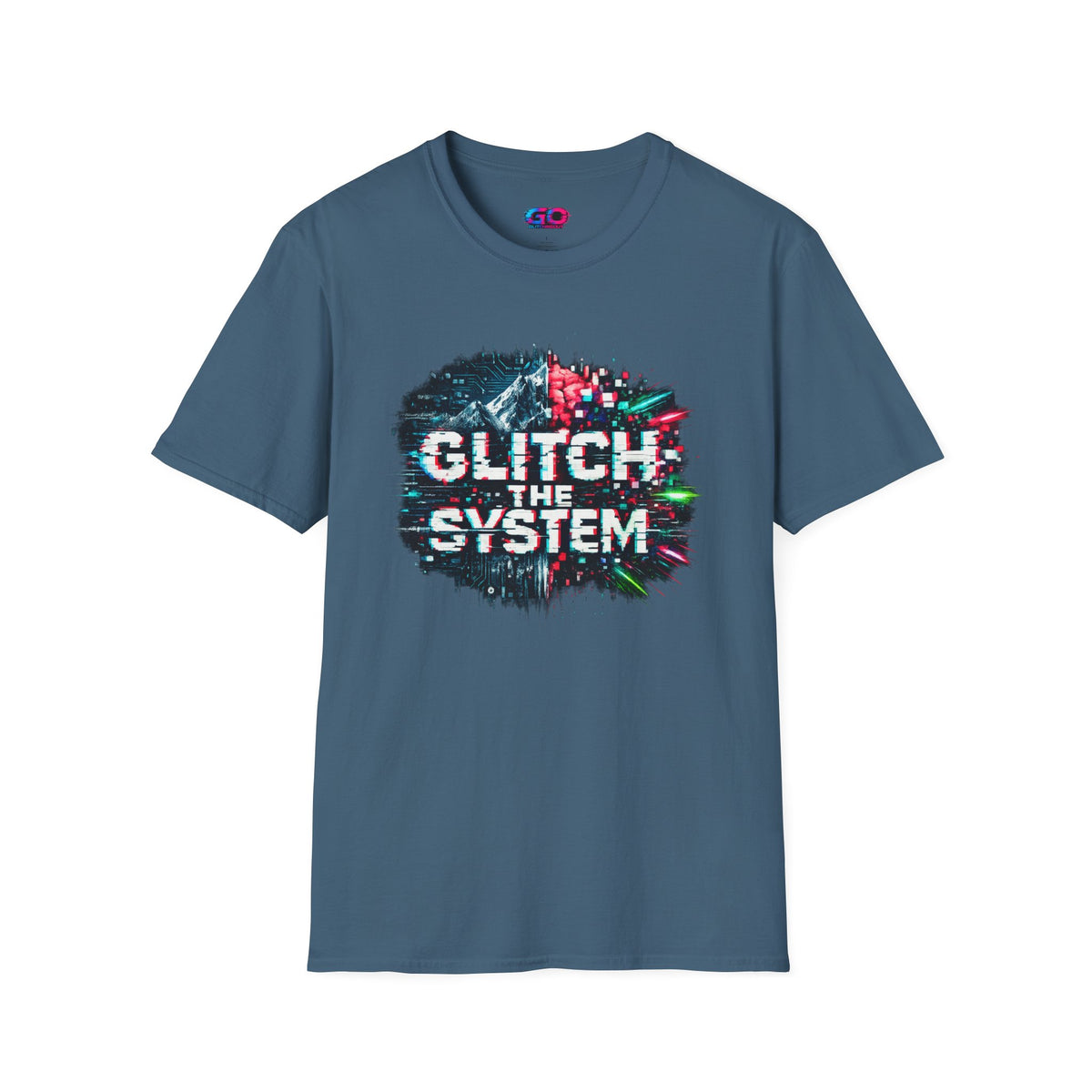 Glitch The System V3 Graphic Tee — Retro Cyberpunk Distressed Design