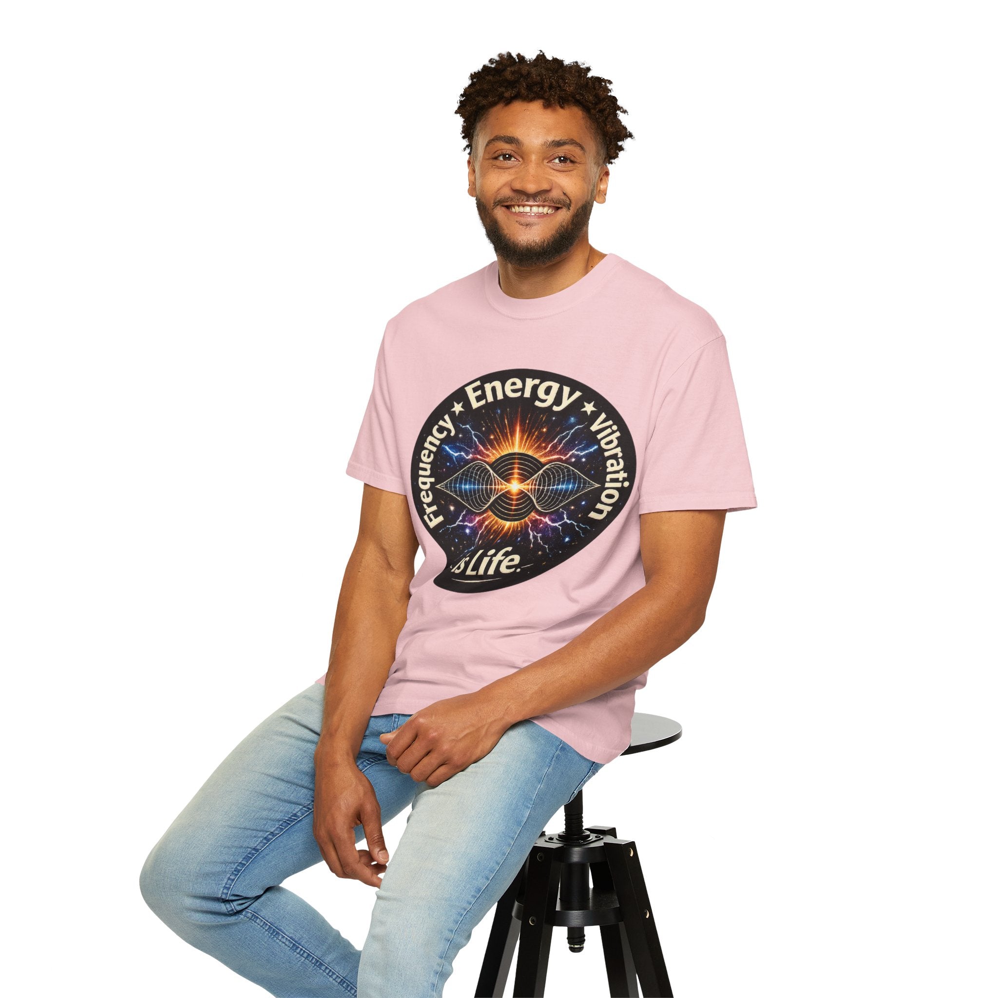 Energy & Vibration T-Shirt — "Frequency is Life" Spiritual Graphic Tee