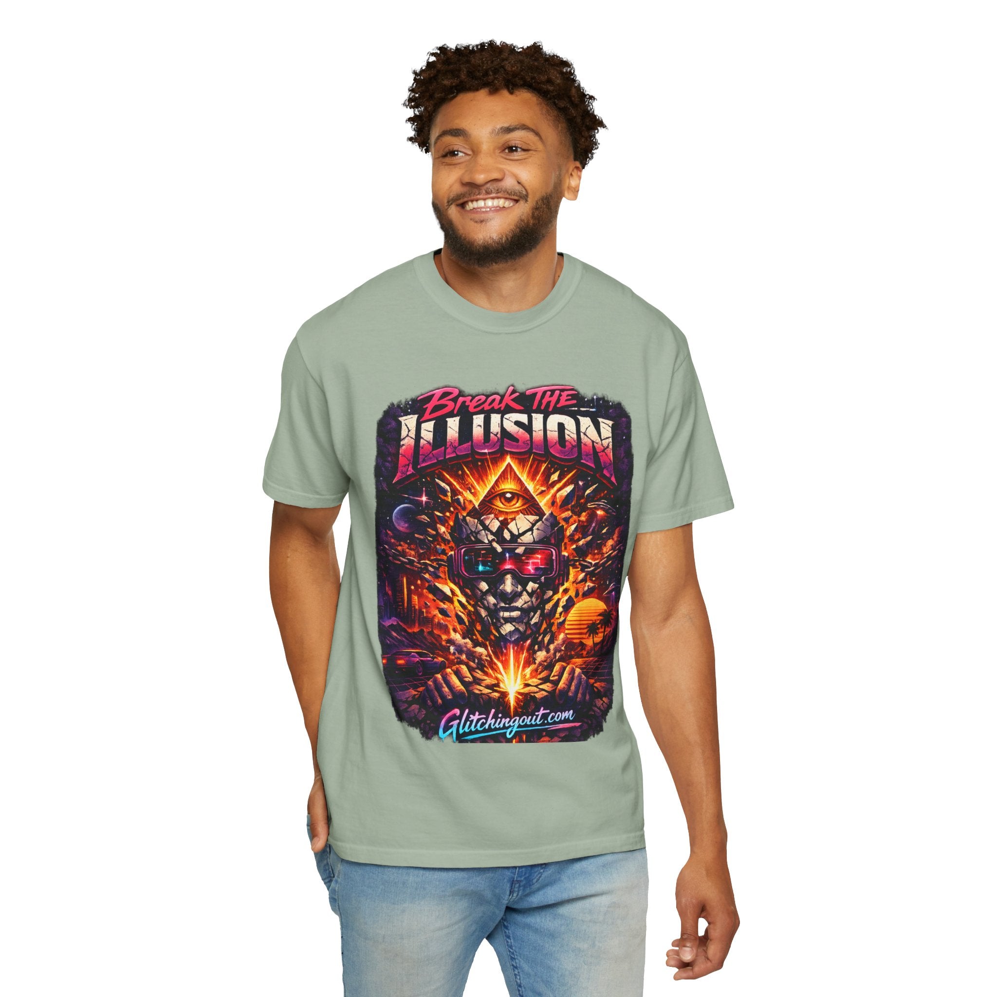 Break the Illusion Graphic T-Shirt — Psychedelic Occult Skull Tee