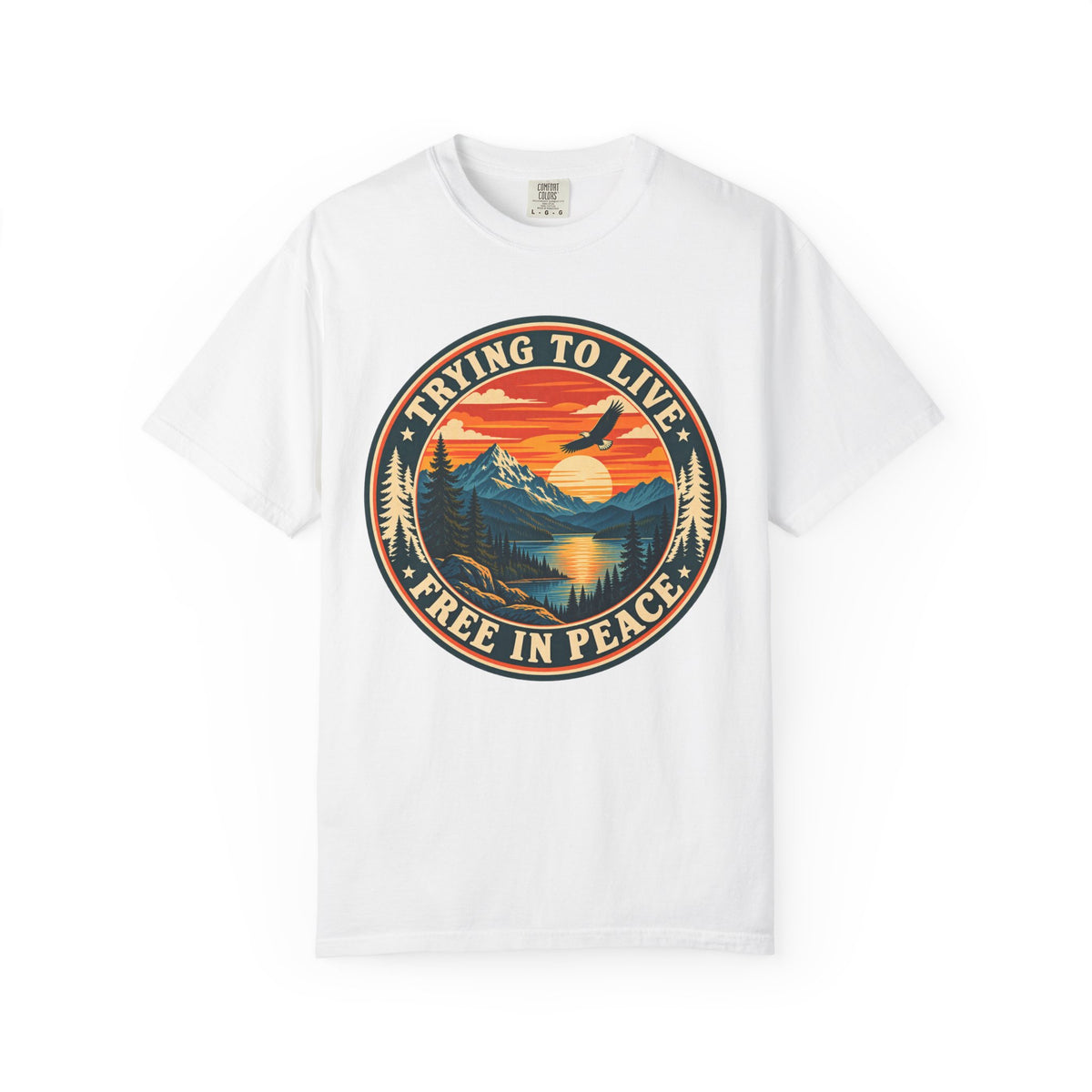 Trying to Live Free in Peace Vintage Mountain T-Shirt