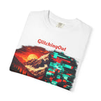 Graphic T-Shirt — "Glitching Out" Mountain Sunset Pixel Art