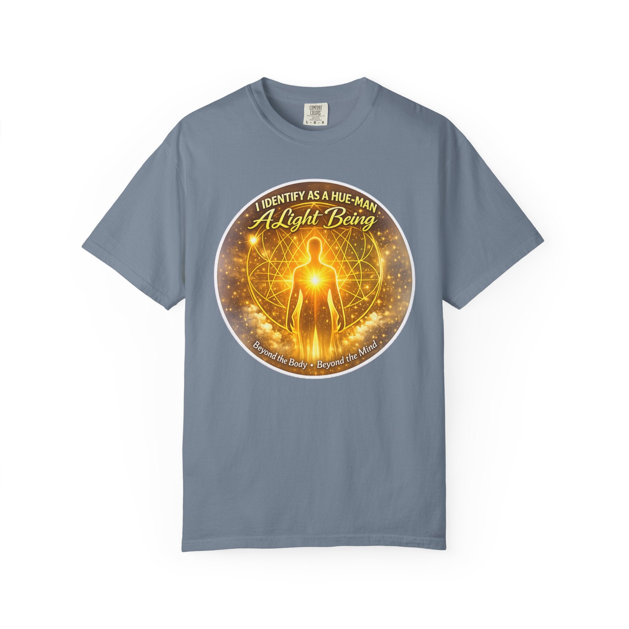 Light Being Graphic T-Shirt — "I Identify As A Human, A Light Being" Spiritual Tee
