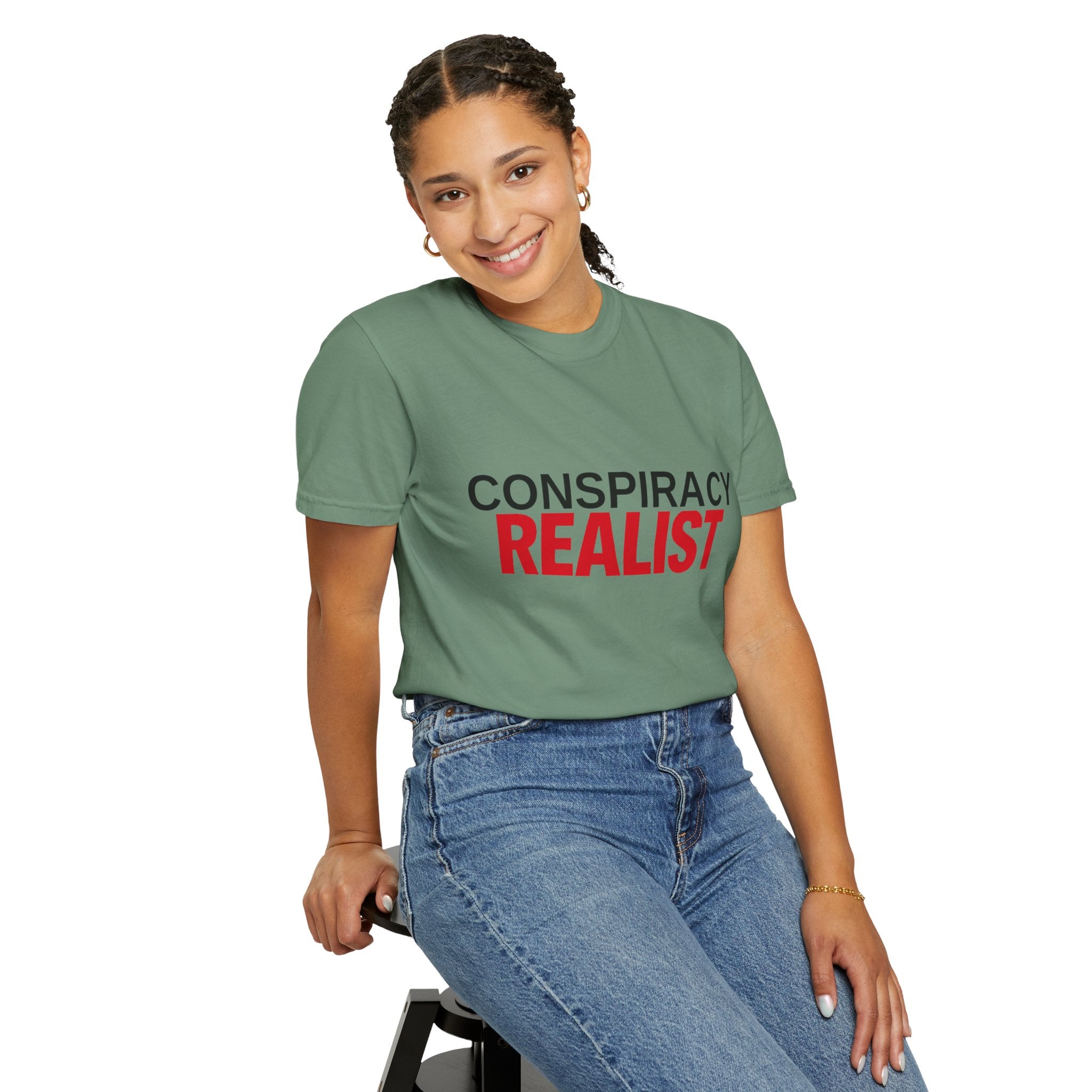 Conspiracy Realist T-Shirt — Bold Graphic Statement Tee