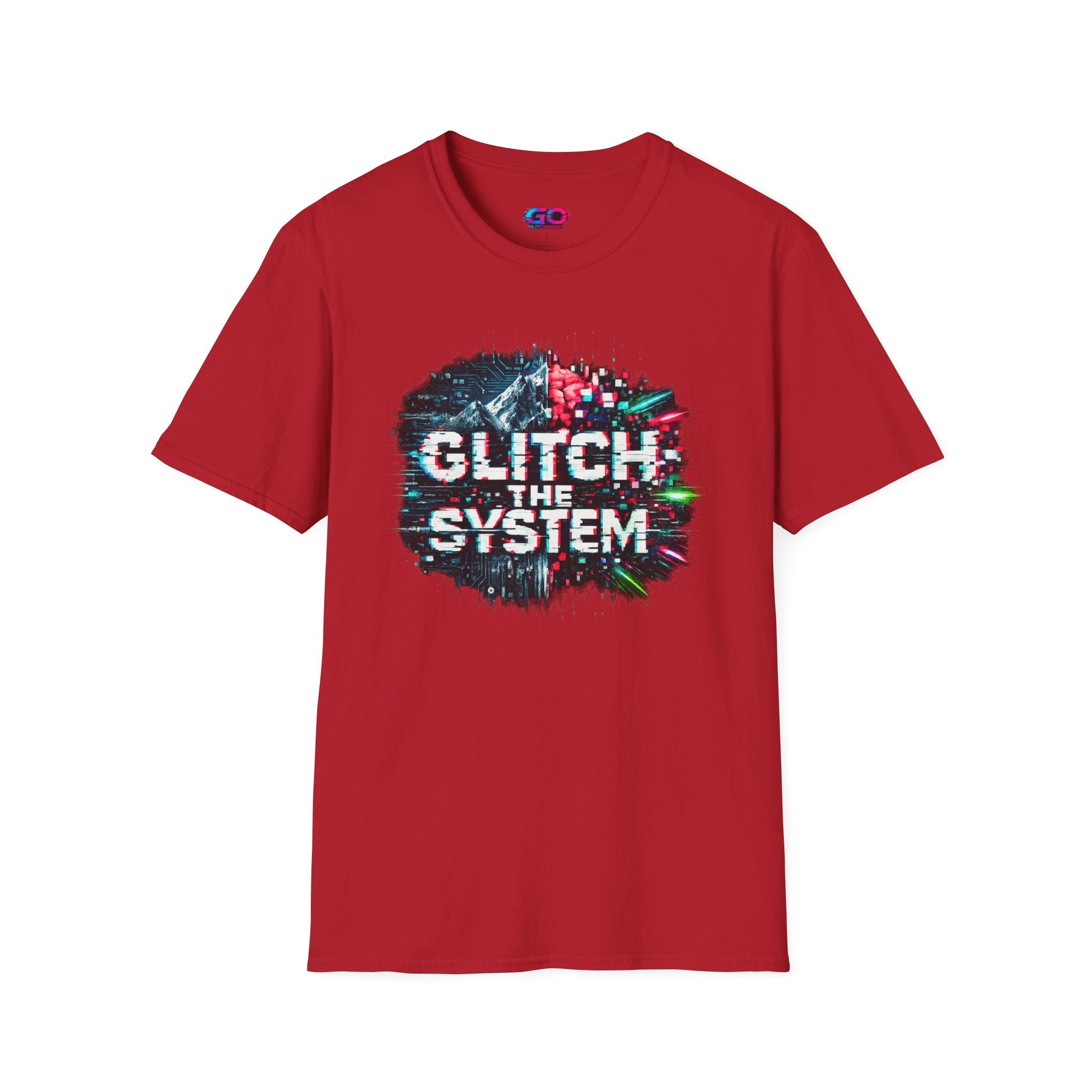 Glitch The System V3 Graphic Tee — Retro Cyberpunk Distressed Design