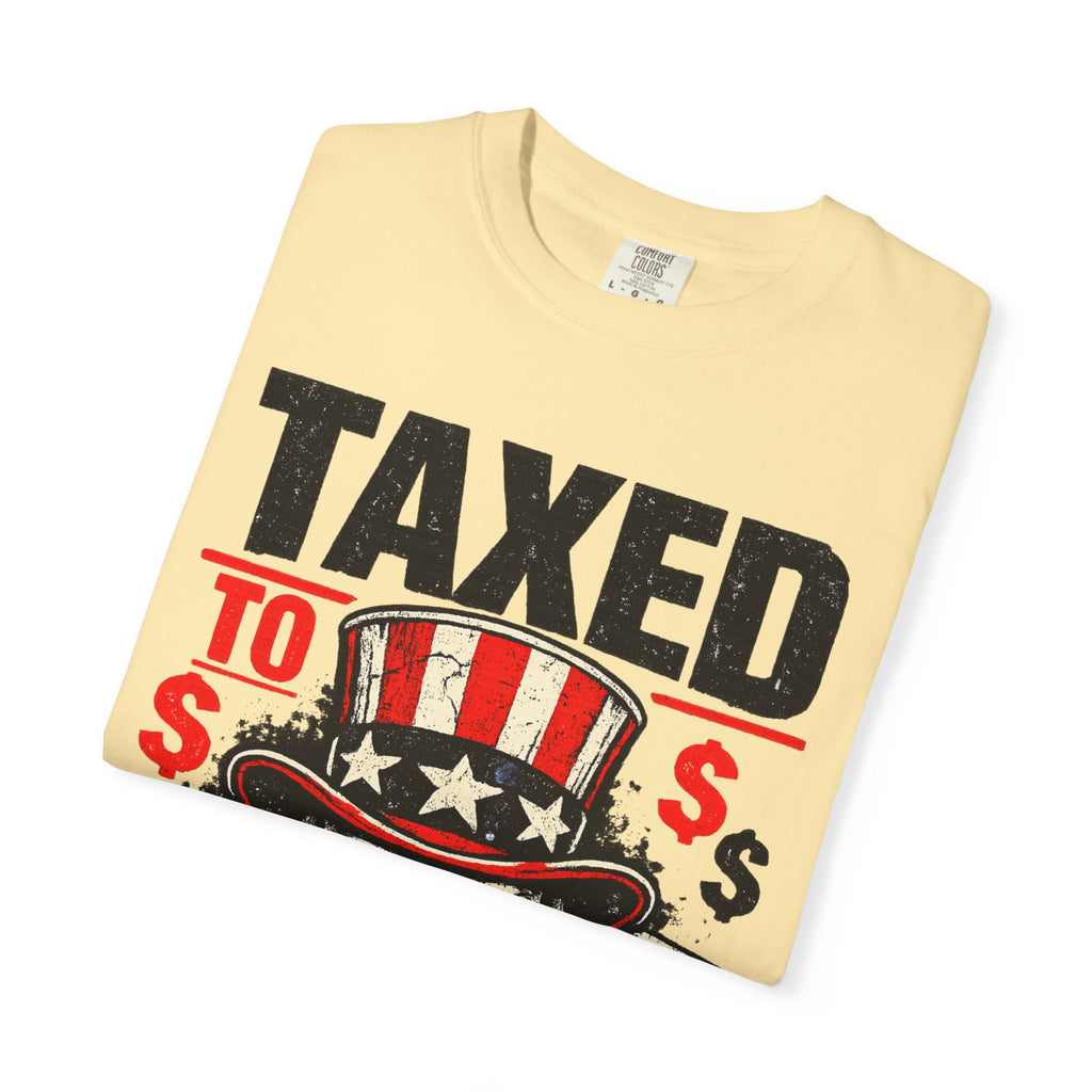 Taxed to Death T-Shirt — Patriotic Skull Tax Humor Tee