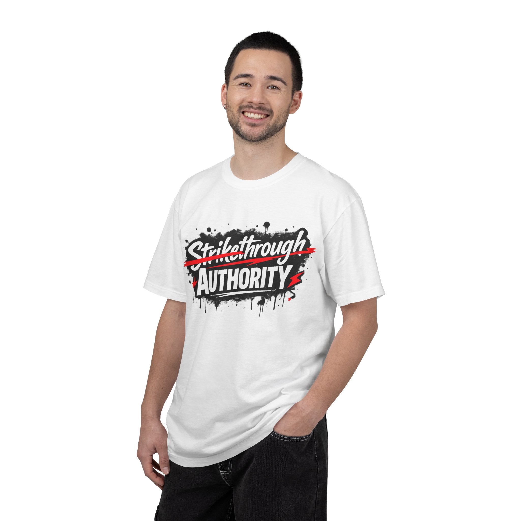 T-Shirt — “Strikethrough Authority” Graphic Tee | Bold Streetwear Protest Design