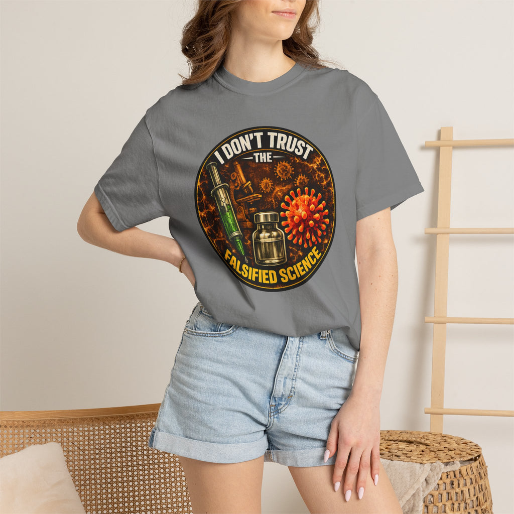 "I Don't Trust the Falsified Science" Vax Skeptic Graphic Tee