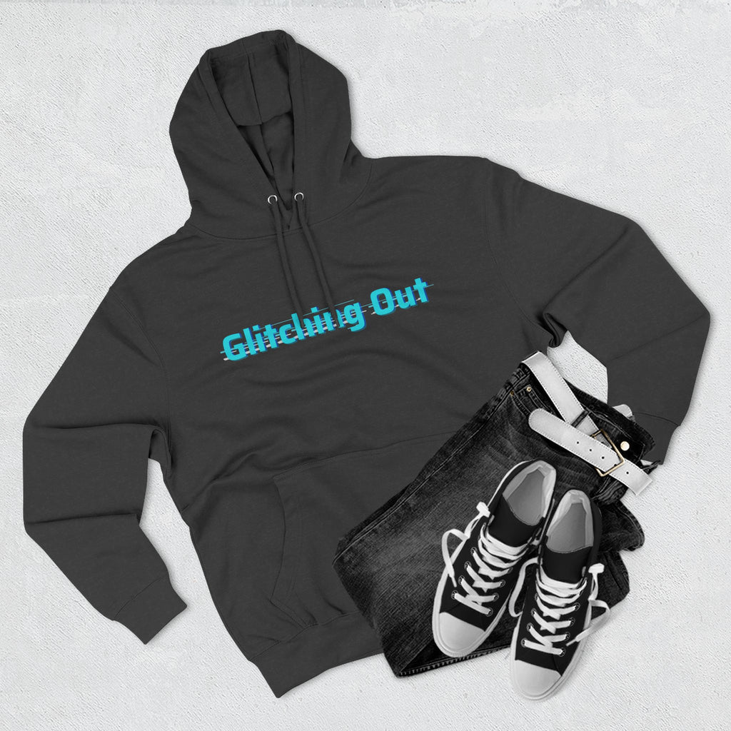 Glitching Out Hoodie — Retro Cyberpunk Pixel Graphics Fleece Hoodie