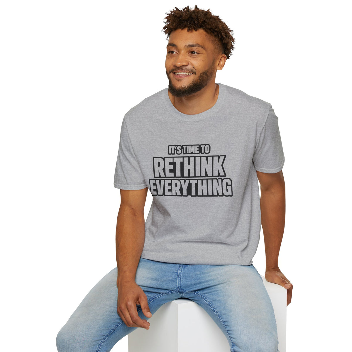 Rethink Everything T-Shirt — Bold Motivational Graphic Tee