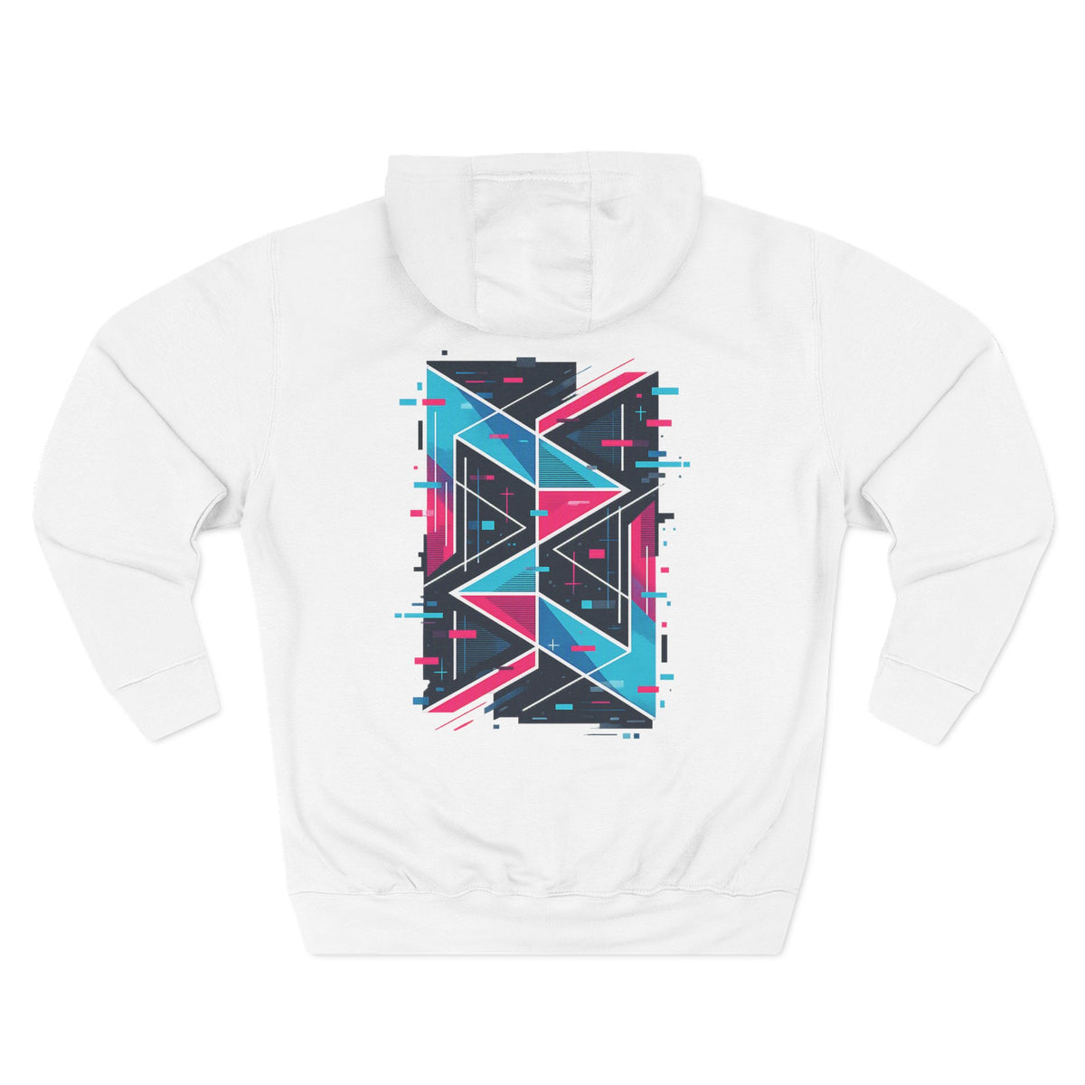 Hoodie — 'Glitching Out' Retro Cyber Geometric Graphic Hoodie