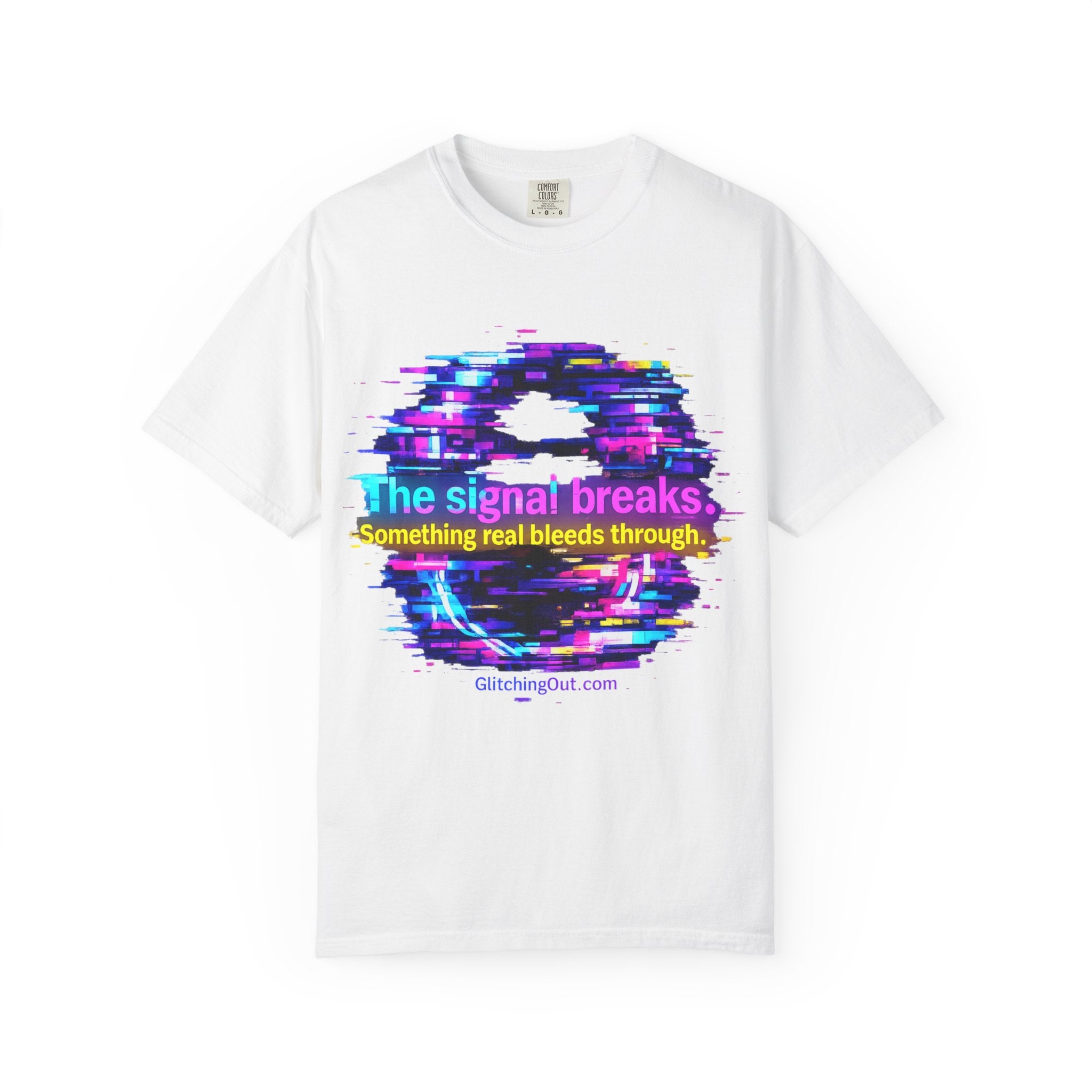 Glitch Circle T‑Shirt — "The Signal Breaks" Retro Cyberpunk Tee