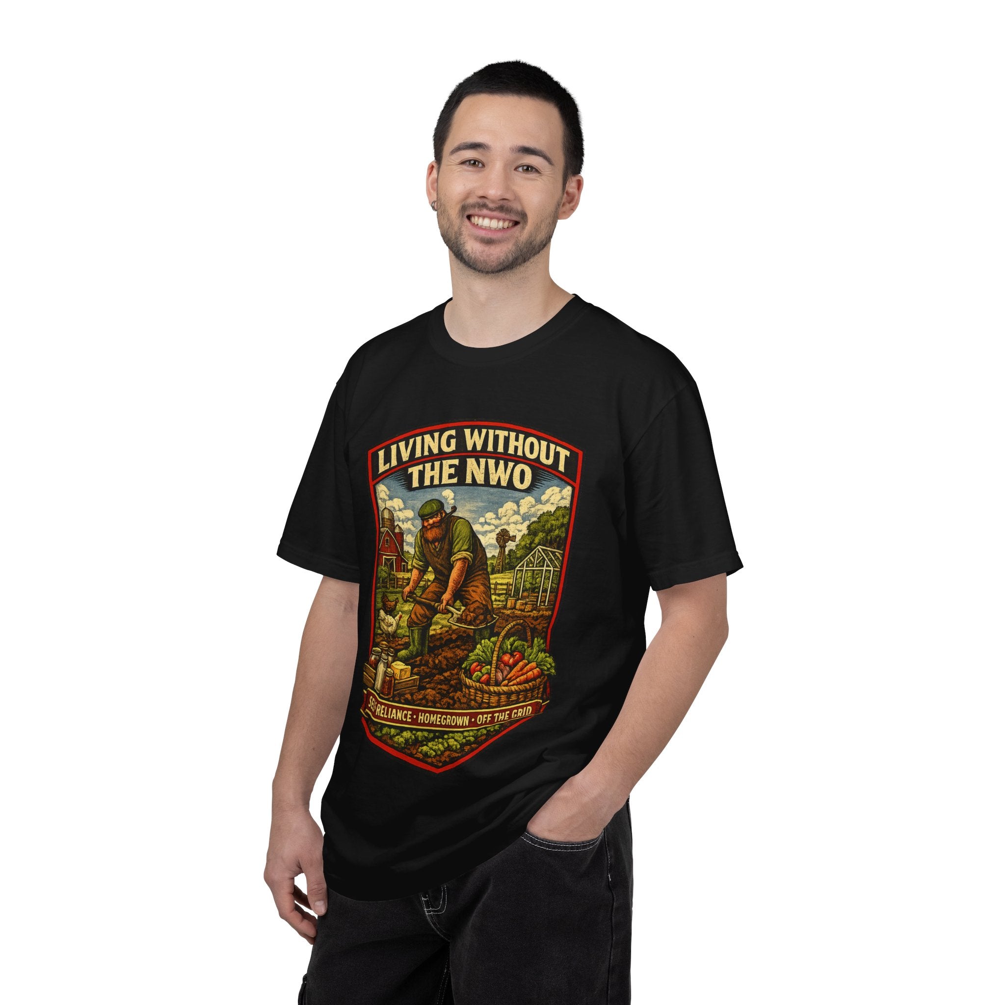 "Living Without the NWO" Gardening Vintage Graphic T-Shirt