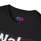 Wake Up Call Graphic Tee — Retro Glitch Text T‑Shirt