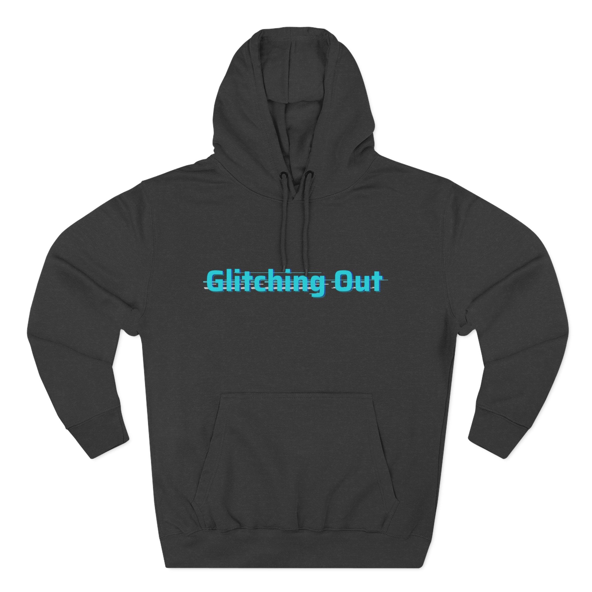 Glitching Out Hoodie — Retro Cyberpunk Pixel Graphics Fleece Hoodie
