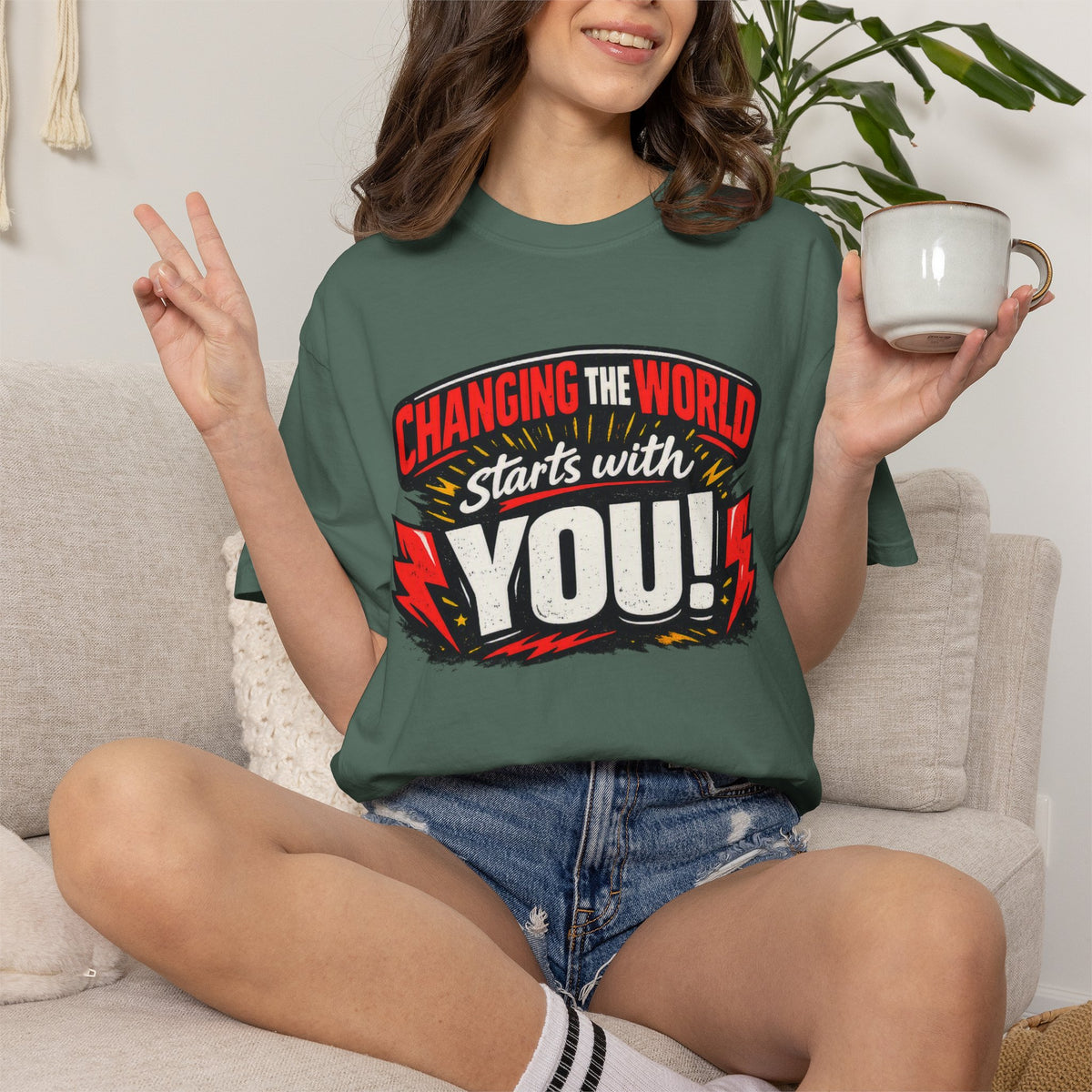 "Changing the World Starts with You" Motivational T-shirt