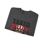 Taxed to Death Sweatshirt - Patriotic Skull Anti-Tax Protest Crewneck