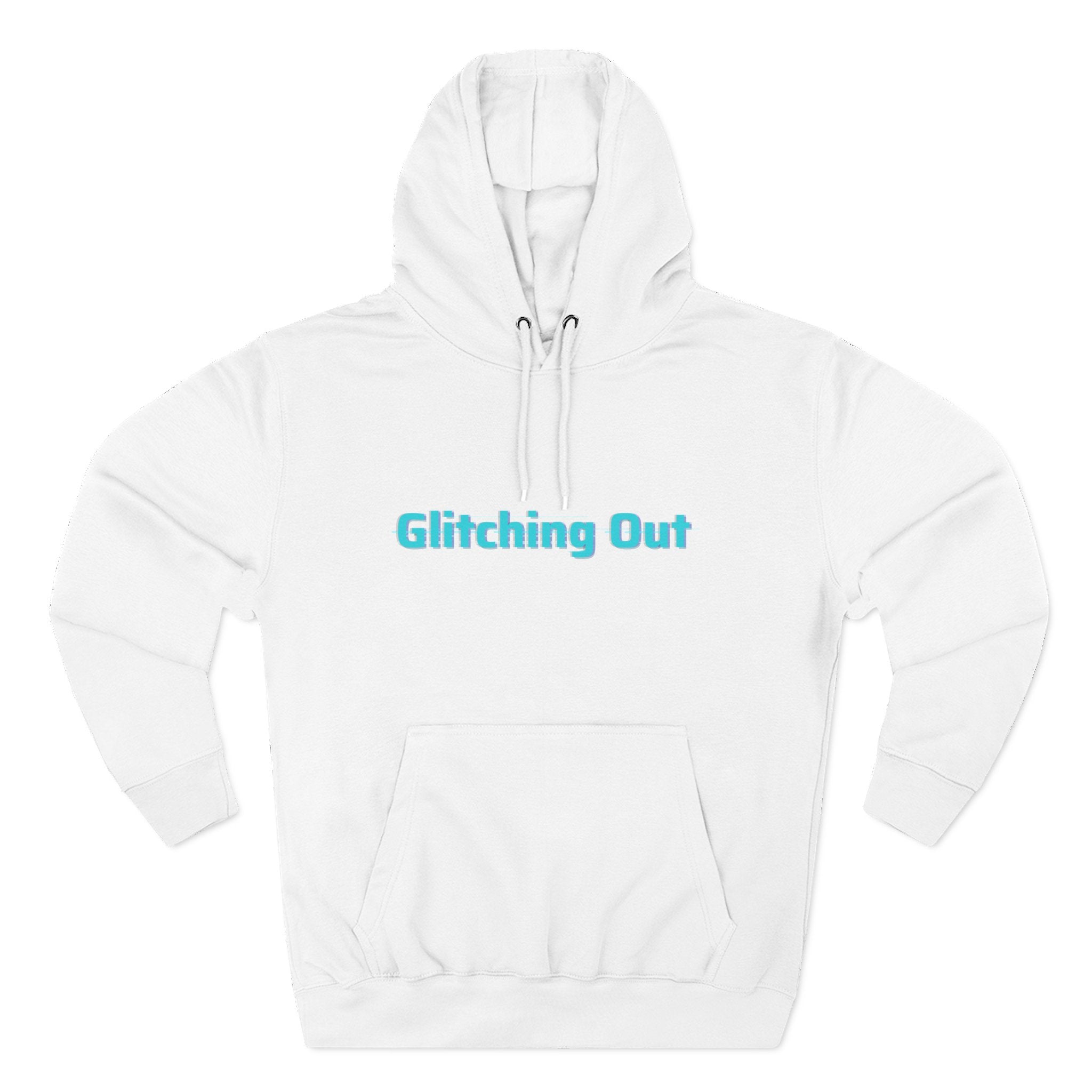 Retro Vaporwave Geometric Graphic ‘Glitching Out’ Fleece Hoodie