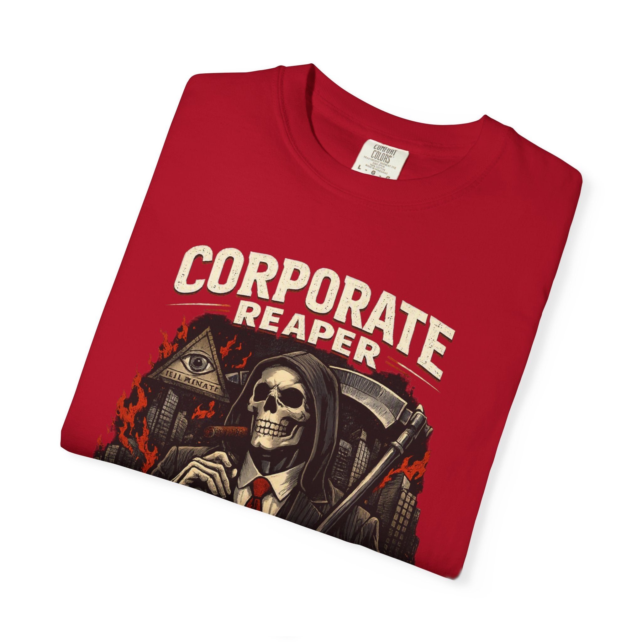 "Corporate Reaper" Skeleton Suit Graphic Tee