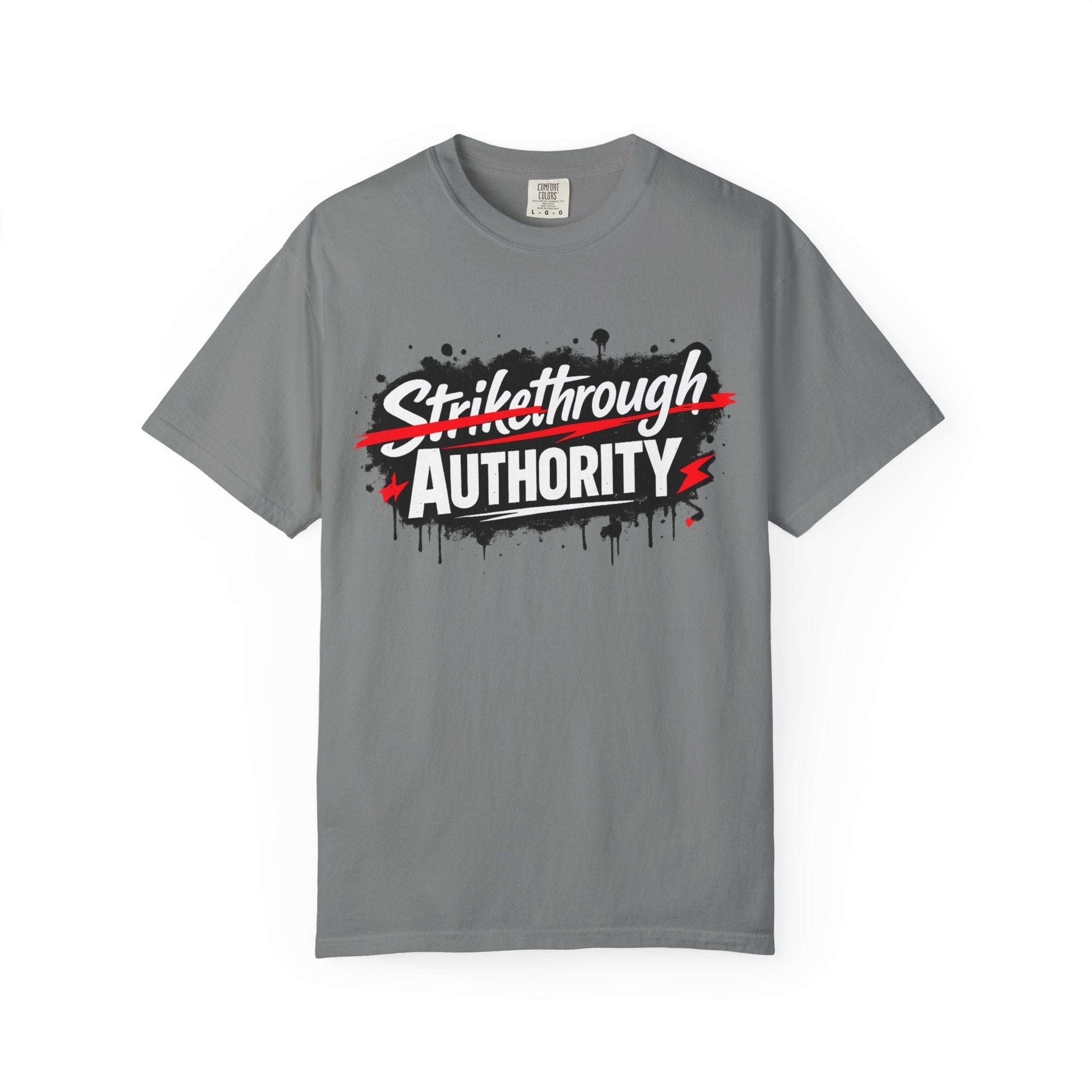 T-Shirt — “Strikethrough Authority” Graphic Tee | Bold Streetwear Protest Design