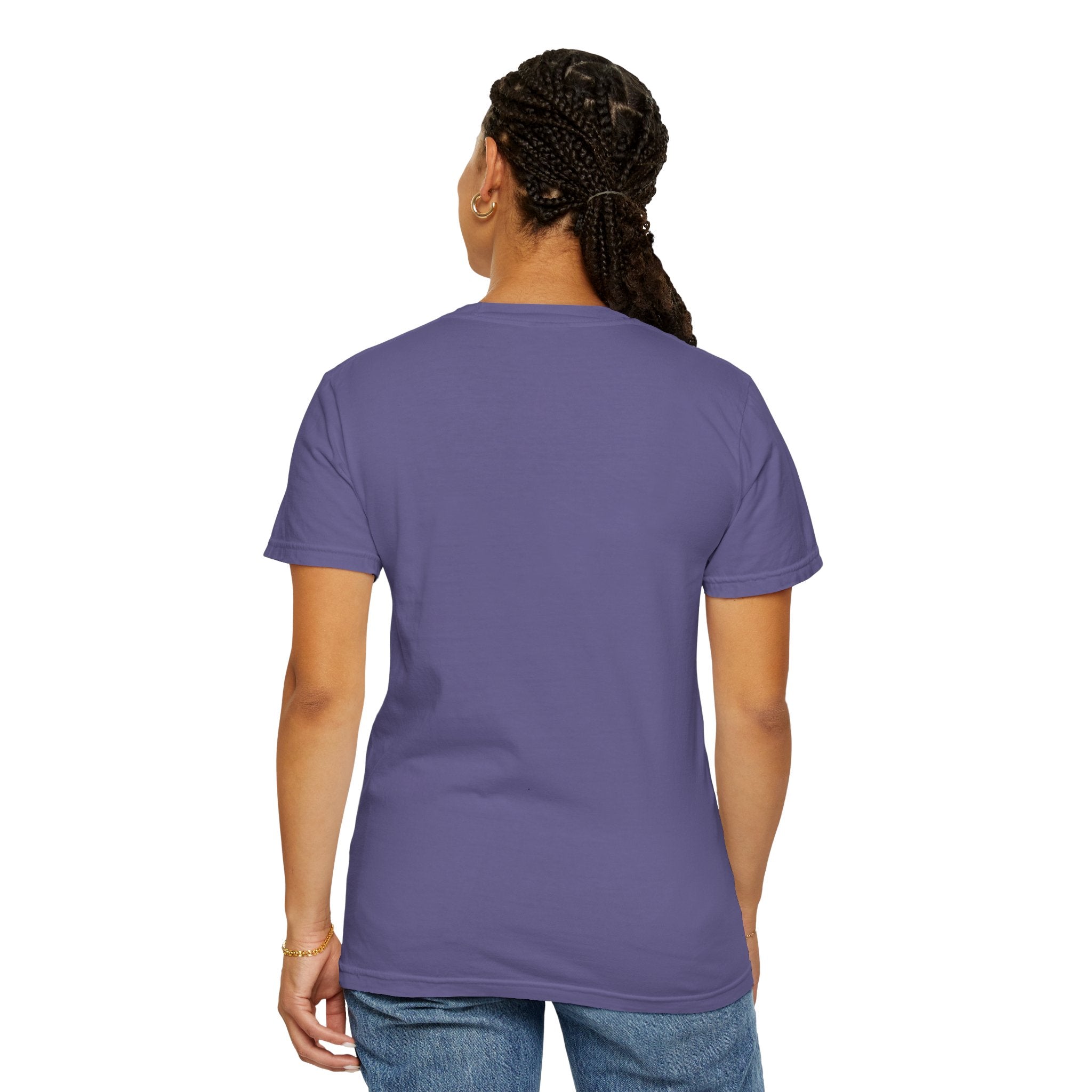 Glitchy Graphic T-Shirt — Retro Glitch Text Tee (Front "GO", Back "Glitchy")