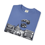 Graphic Tee — "Waiting for the Government to End Corruption" Political Skeletal Design