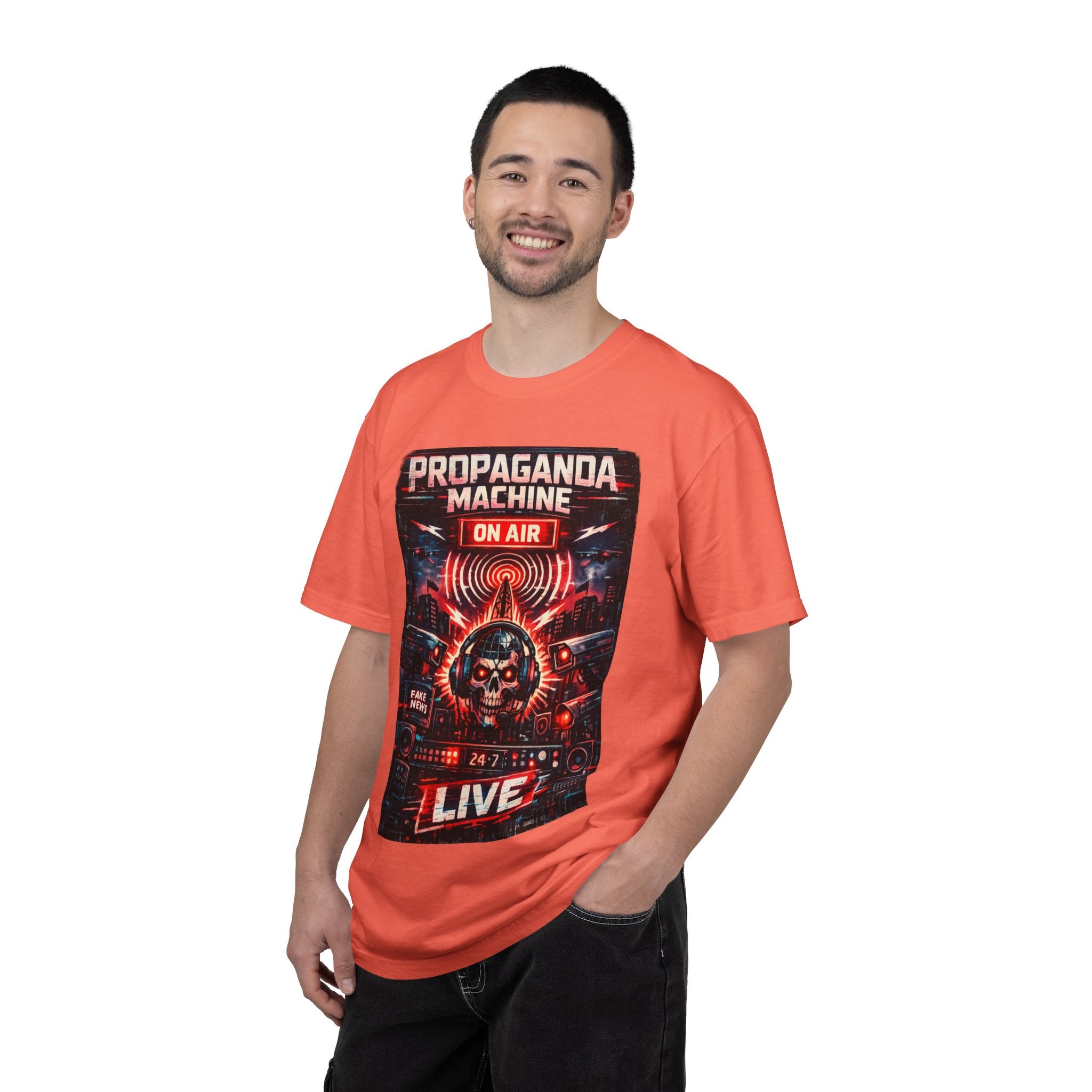 Propaganda Machine Live T-Shirt — Retro Radio Skull Graphic Tee