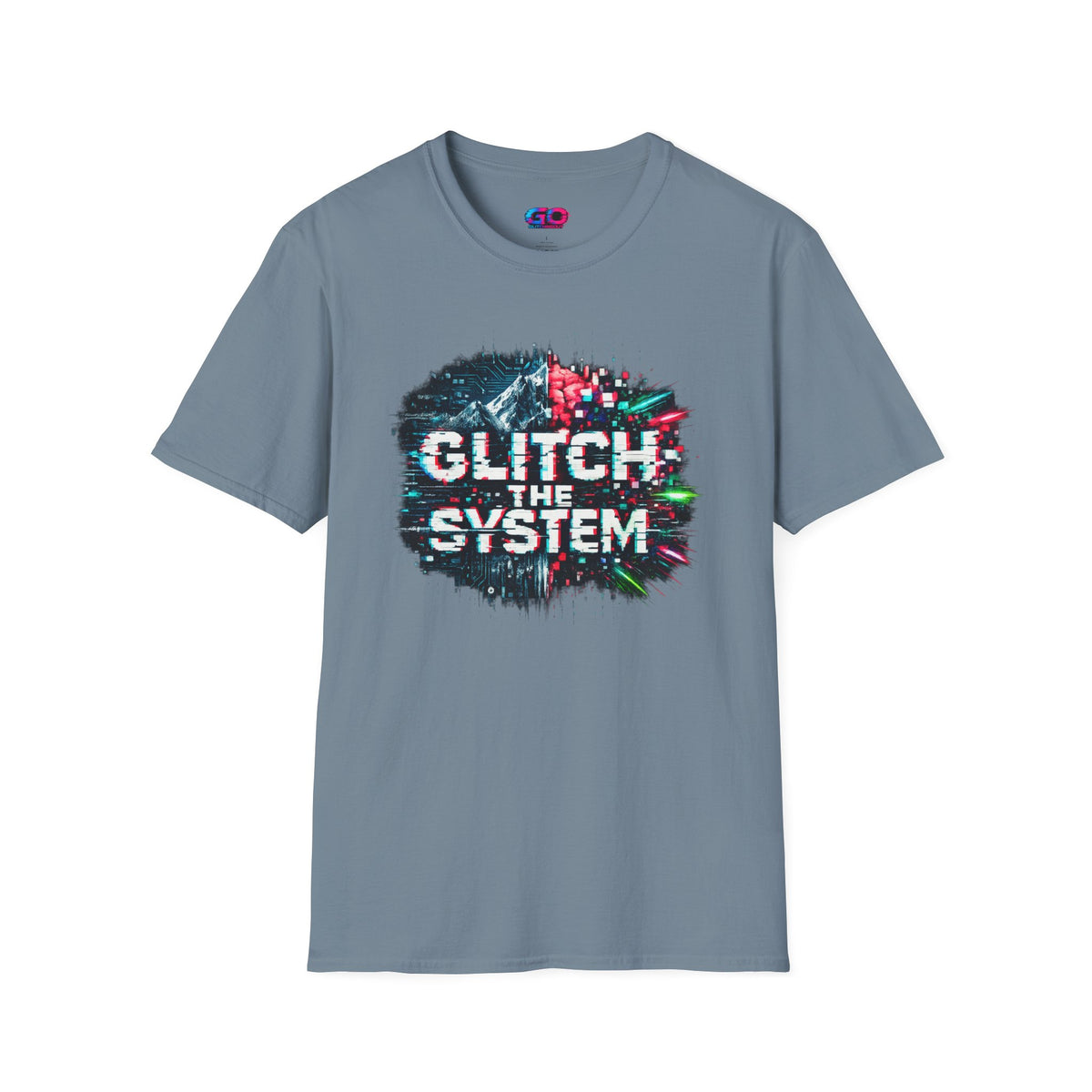 Glitch The System V3 Graphic Tee — Retro Cyberpunk Distressed Design