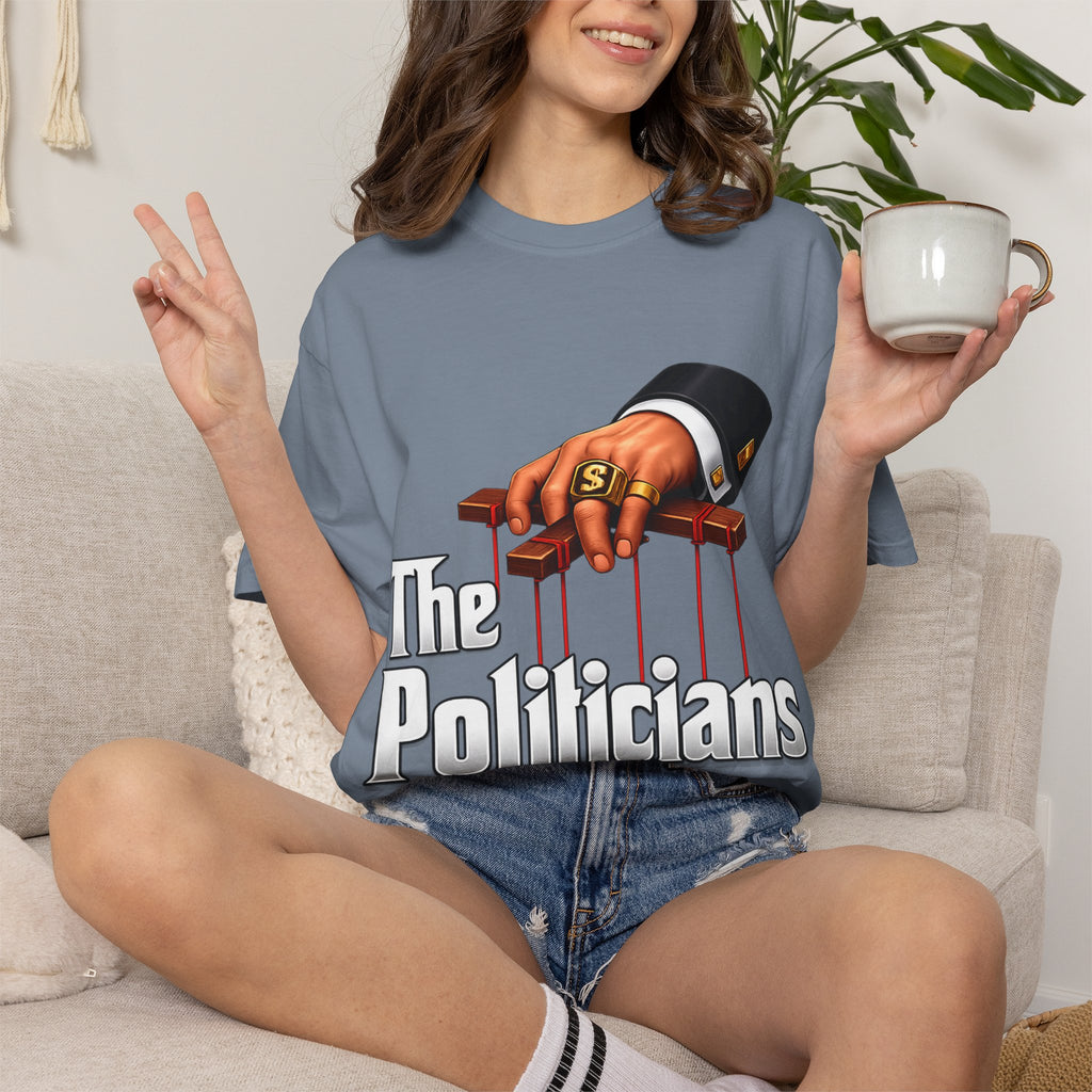 The Politicians T-Shirt — Puppet Master Hand & Money Political Satire Tee