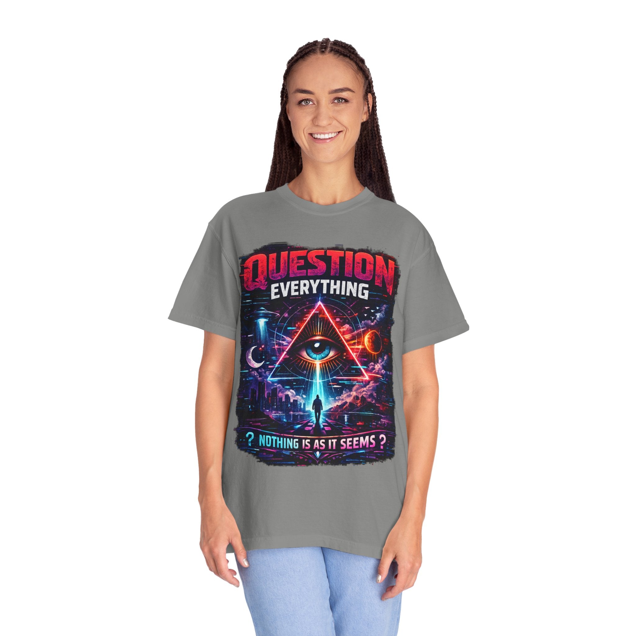 Question Everything T-Shirt — Mystical All-Seeing Eye Graphic Tee