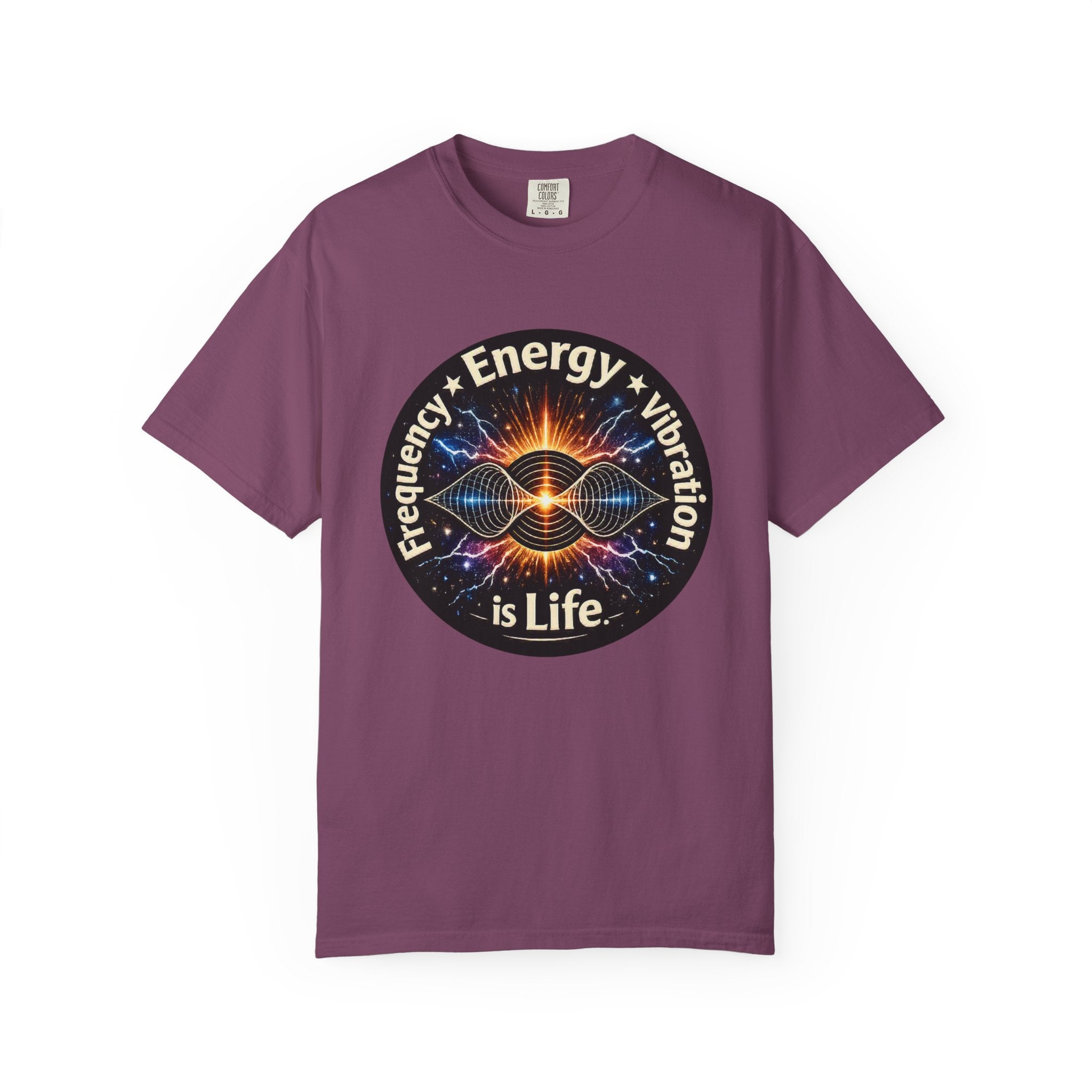 Energy & Vibration T-Shirt — "Frequency is Life" Spiritual Graphic Tee