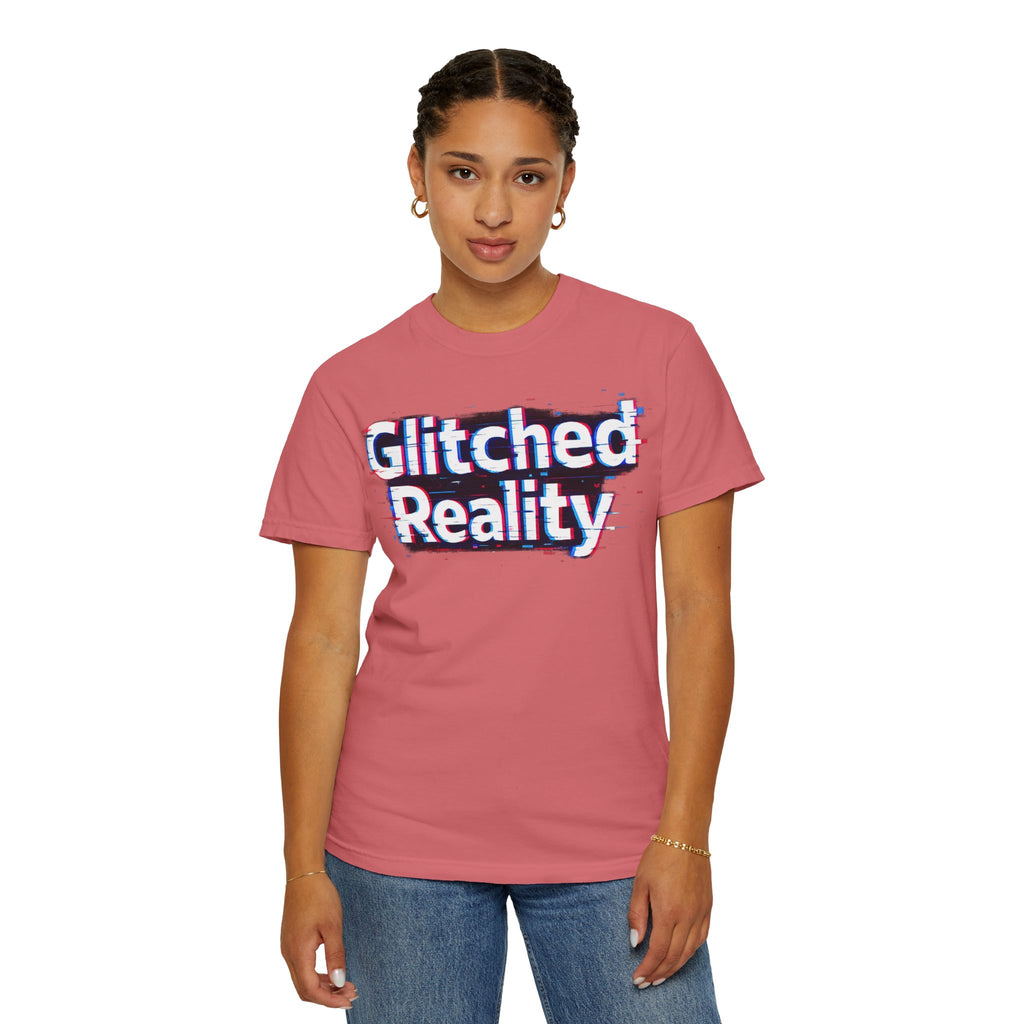 Glitched Reality T‑Shirt — Retro Glitch Graphic Tee with "Glitched Reality" Text