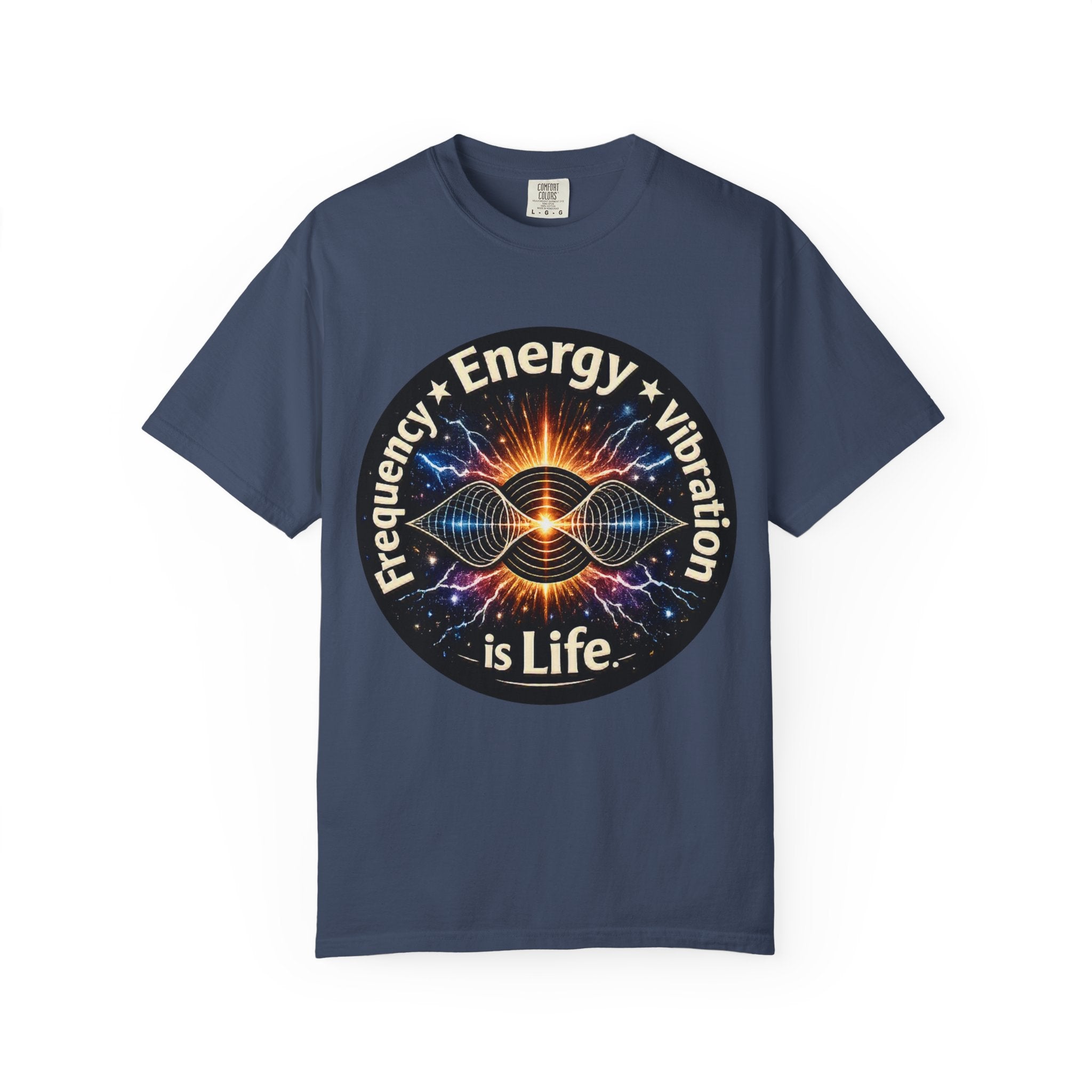 Energy & Vibration T-Shirt — "Frequency is Life" Spiritual Graphic Tee