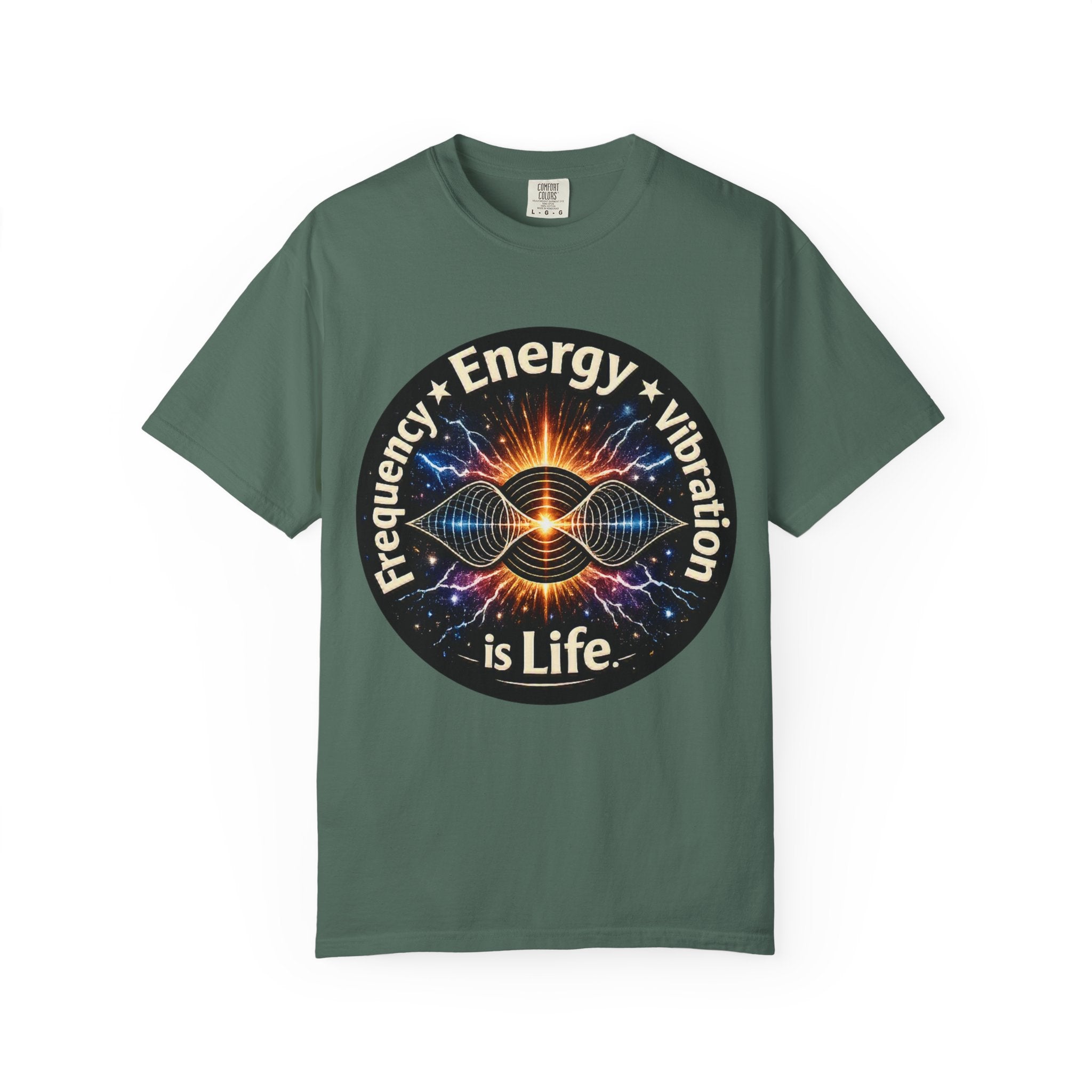 Energy & Vibration T-Shirt — "Frequency is Life" Spiritual Graphic Tee
