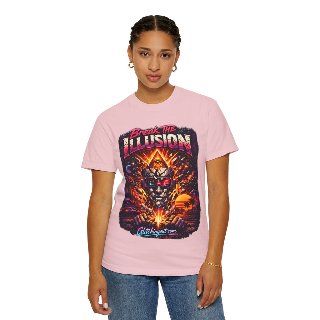 Break the Illusion Graphic T-Shirt — Psychedelic Occult Skull Tee