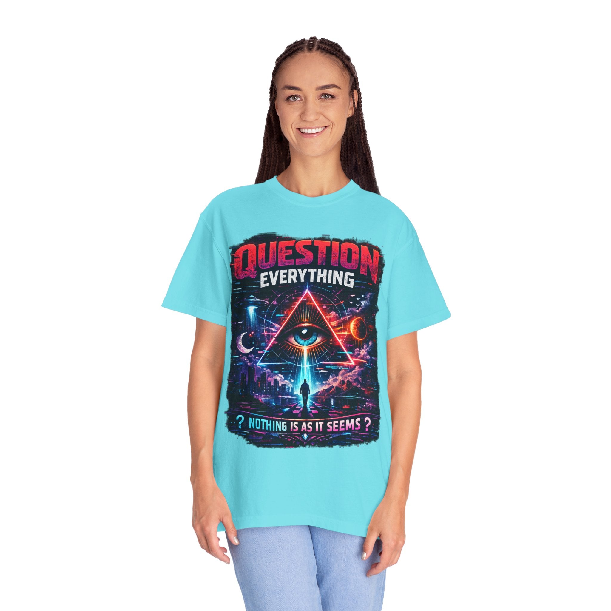 Question Everything T-Shirt — Mystical All-Seeing Eye Graphic Tee