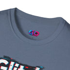 Glitchy Graphic T-Shirt — Retro Glitch Text Tee