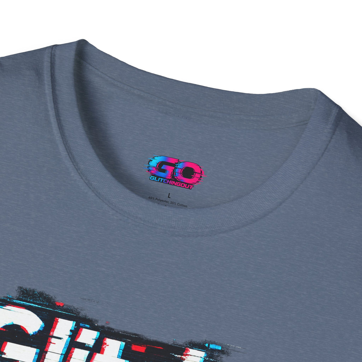 Glitchy Graphic T-Shirt — Retro Glitch Text Tee