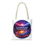 Spiritual Galaxy Tote Bag - "I'm one with the source. The source is with me." Cosmic Meditation Tote
