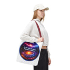 Spiritual Galaxy Tote Bag - "I'm one with the source. The source is with me." Cosmic Meditation Tote
