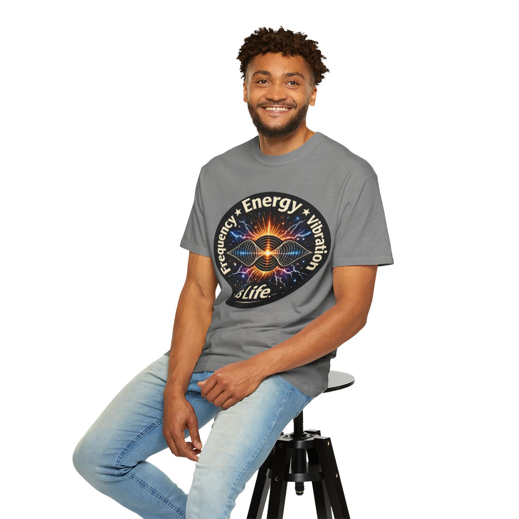 Energy & Vibration T-Shirt — "Frequency is Life" Spiritual Graphic Tee
