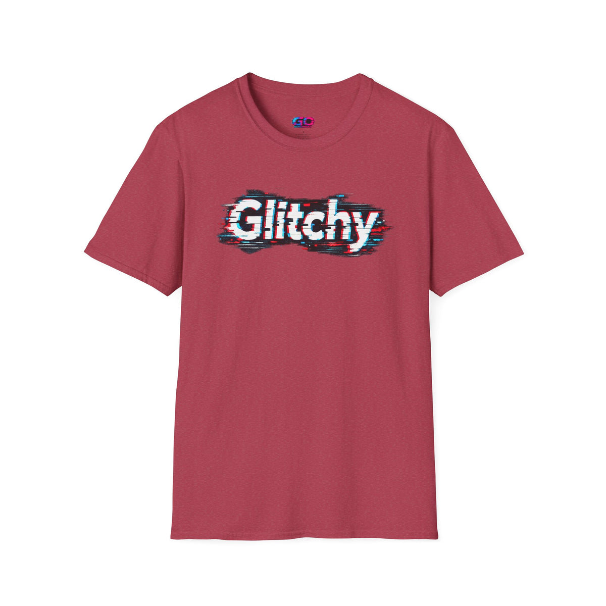 Glitchy Graphic T-Shirt — Retro Glitch Text Tee