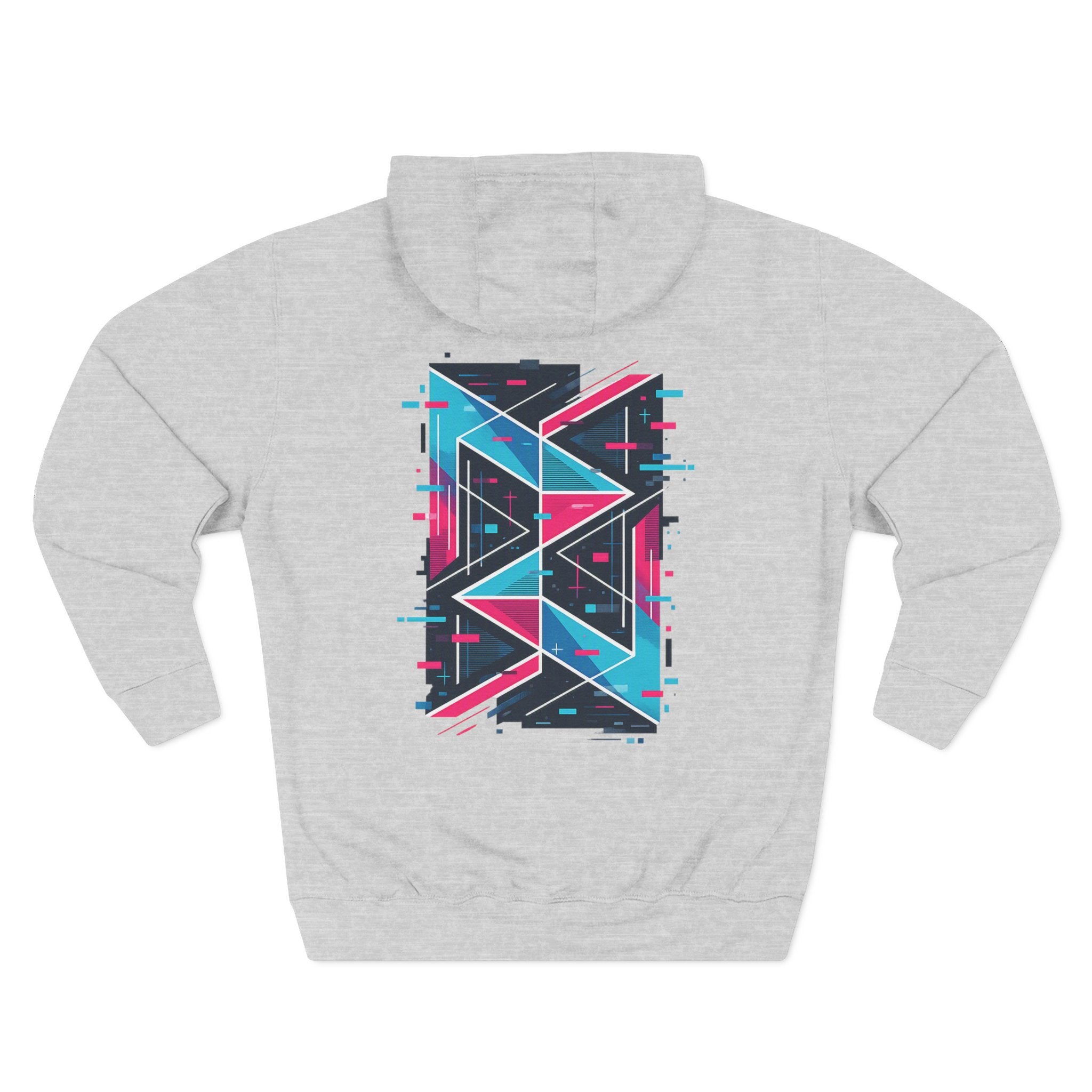 Hoodie — 'Glitching Out' Retro Cyber Geometric Graphic Hoodie