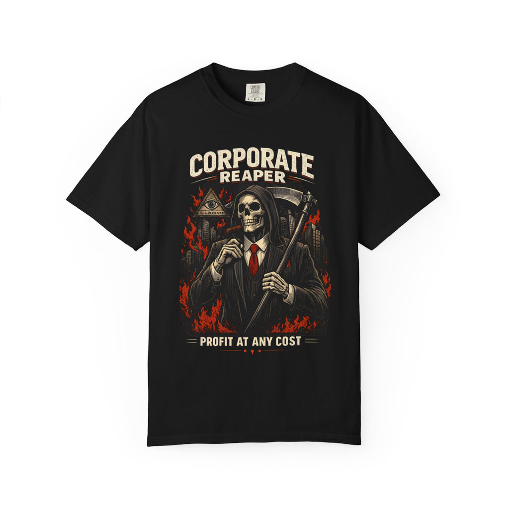 "Corporate Reaper" Skeleton Suit Graphic Tee