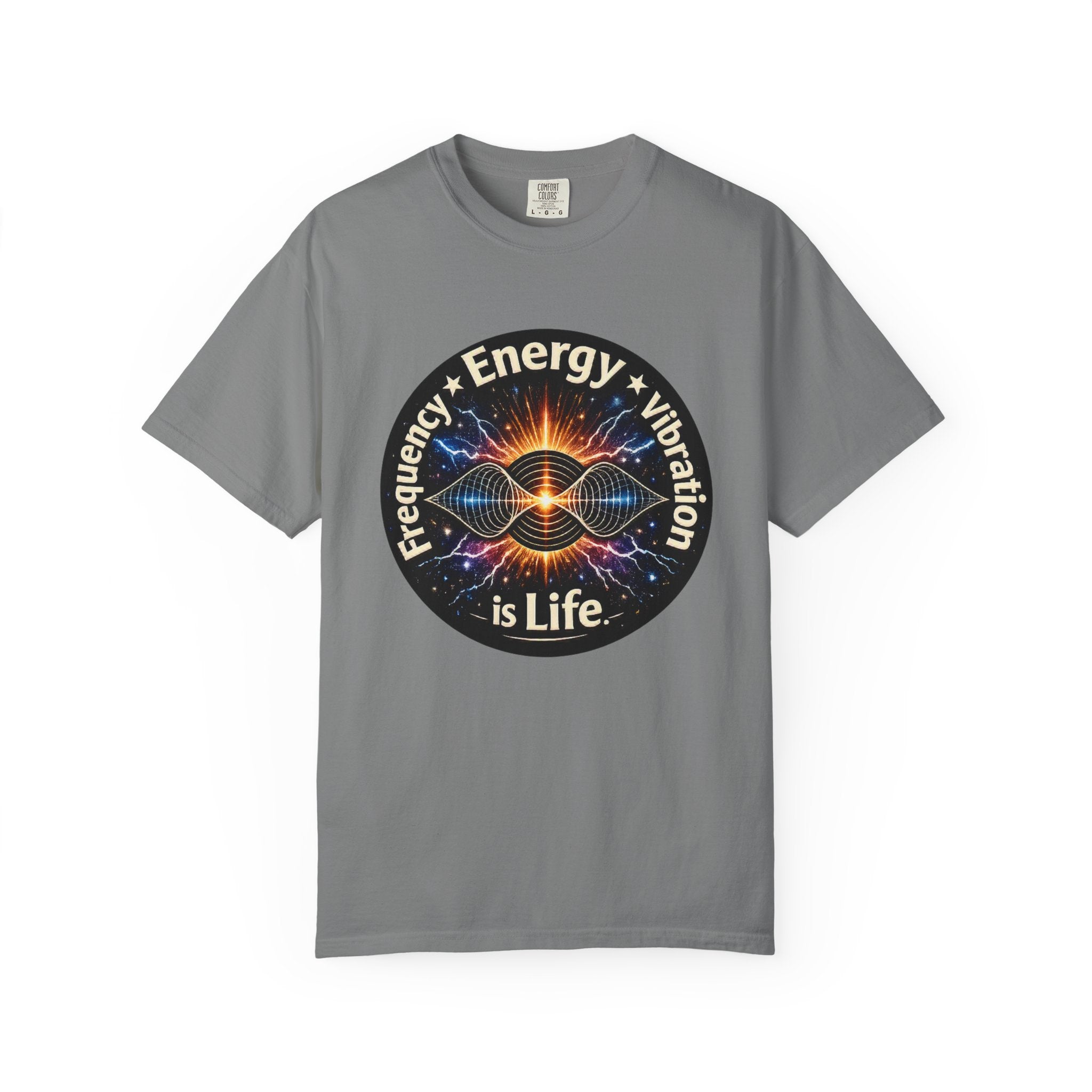 Energy & Vibration T-Shirt — "Frequency is Life" Spiritual Graphic Tee
