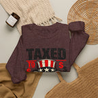 Taxed to Death Sweatshirt - Patriotic Skull Anti-Tax Protest Crewneck