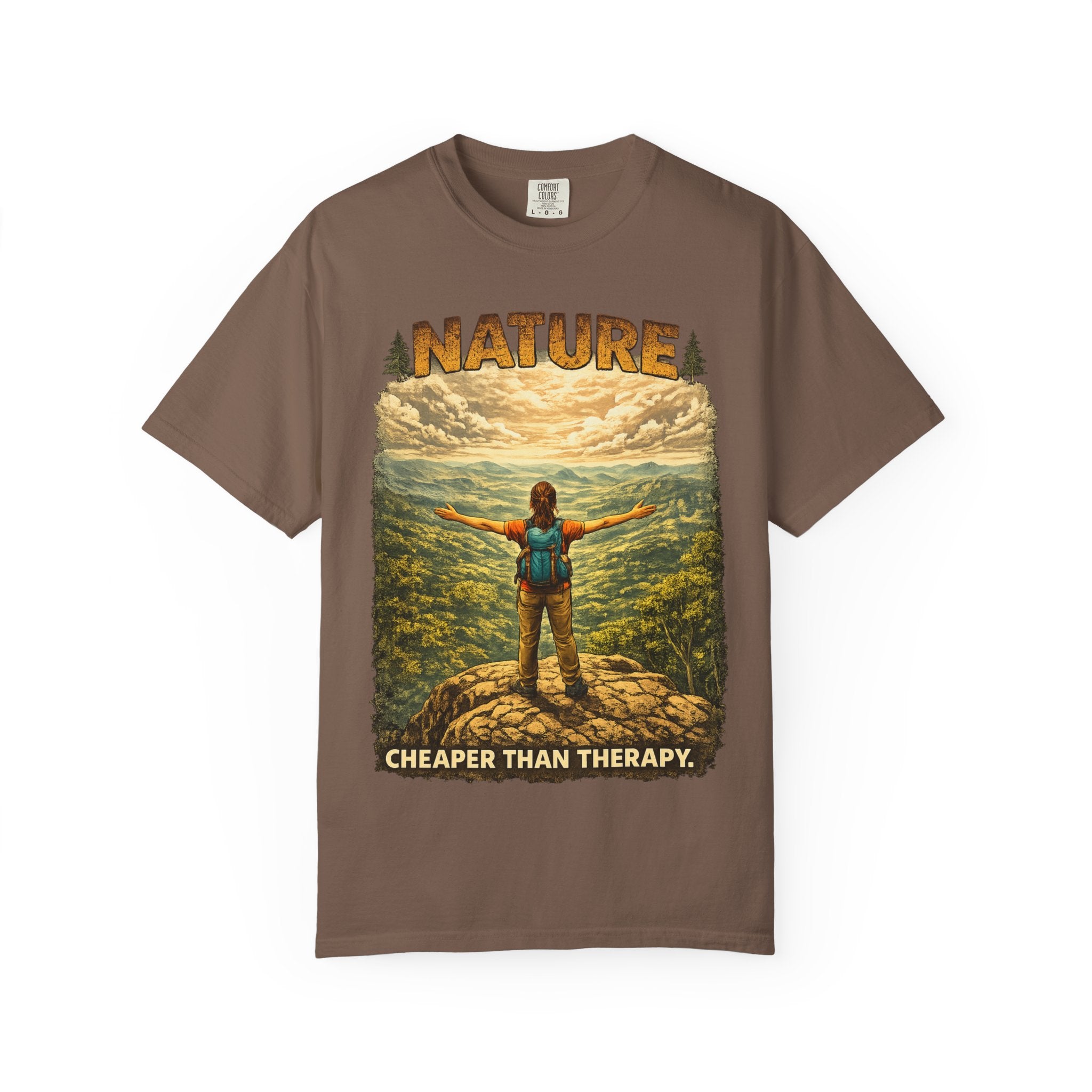 Nature Cheaper Than Therapy T-Shirt — Hiking Outdoors Graphic Tee