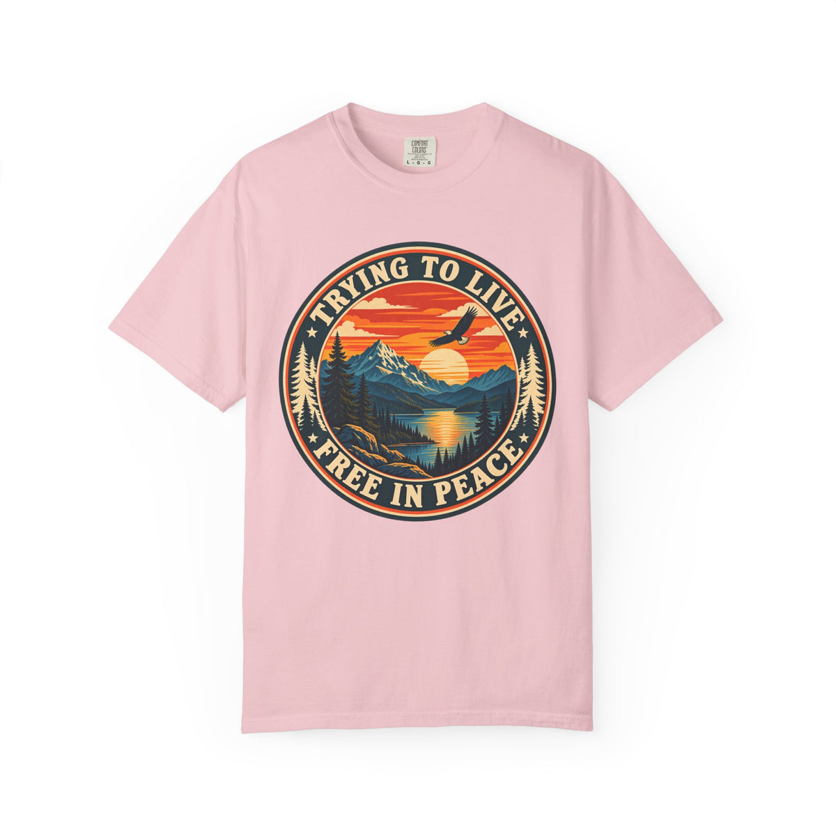 Trying to Live Free in Peace Vintage Mountain T-Shirt
