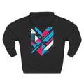 Glitching Out Hoodie — Retro Cyber Geometric Graphic Fleece Hoodie
