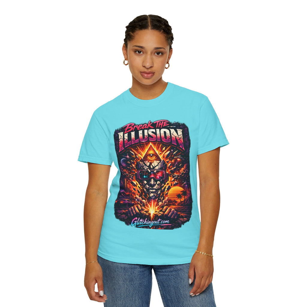 Break the Illusion Graphic T-Shirt — Psychedelic Occult Skull Tee
